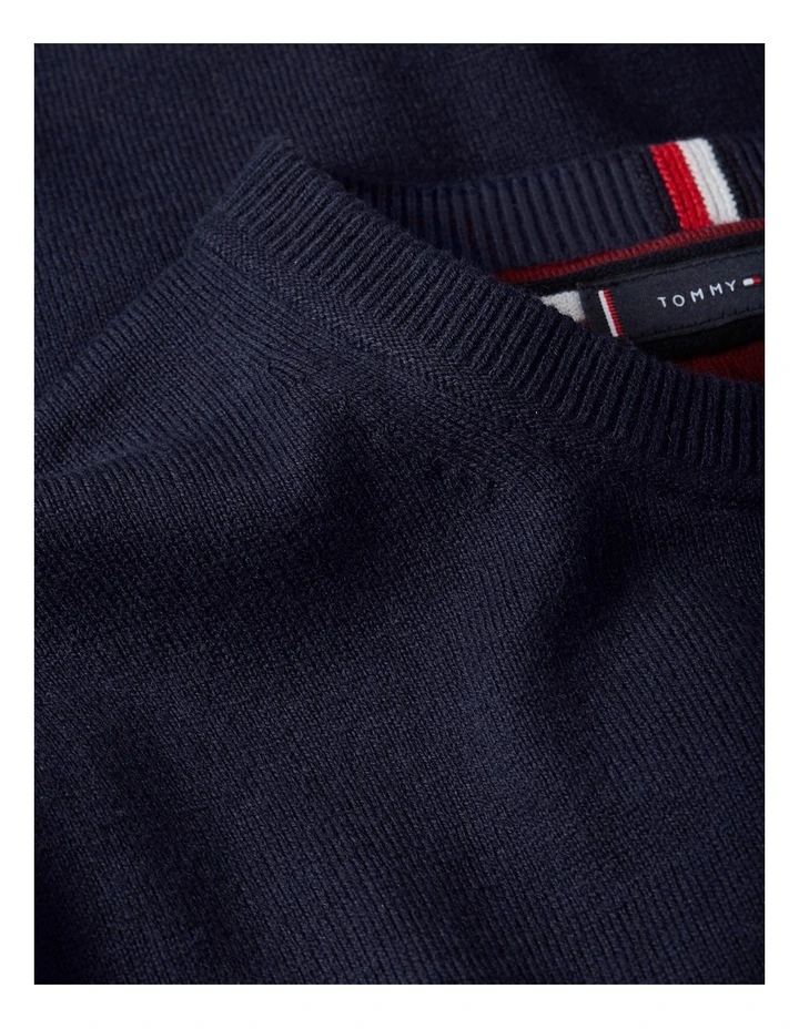 Big And Tall Flag Embroidery Jumper With Cashmere in Navy image 6