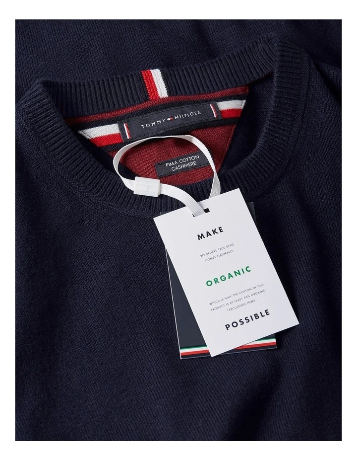 Big And Tall Flag Embroidery Jumper With Cashmere in Navy image 7