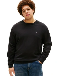 Big And Tall Flag Embroidery Jumper With Cashmere in Black