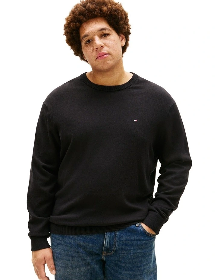 Big And Tall Flag Embroidery Jumper With Cashmere in Black image 1