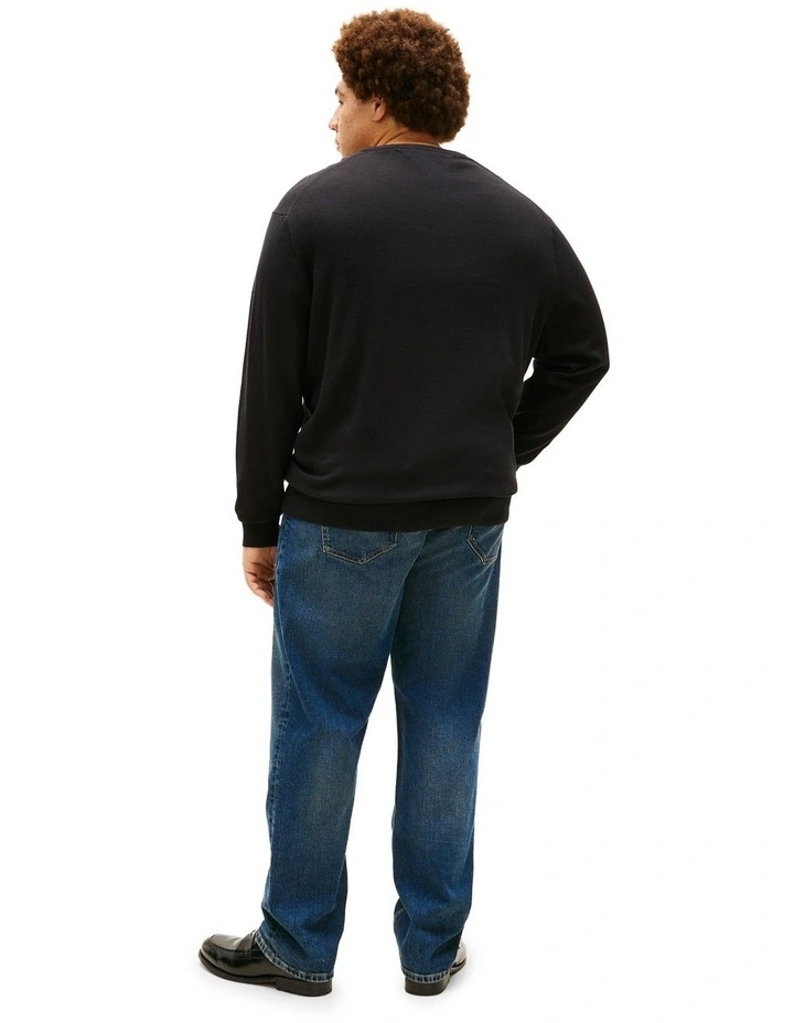 Big And Tall Flag Embroidery Jumper With Cashmere in Black image 2