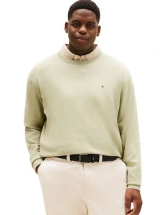 Big And Tall Flag Embroidery Jumper With Cashmere in Green