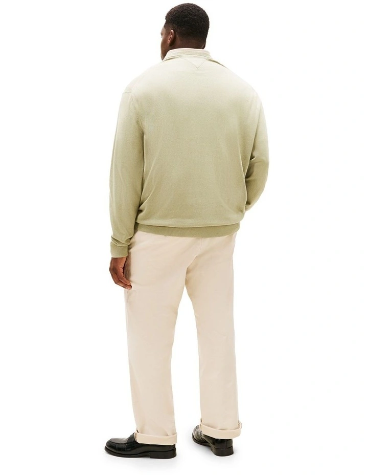 Big And Tall Flag Embroidery Jumper With Cashmere in Green image 3