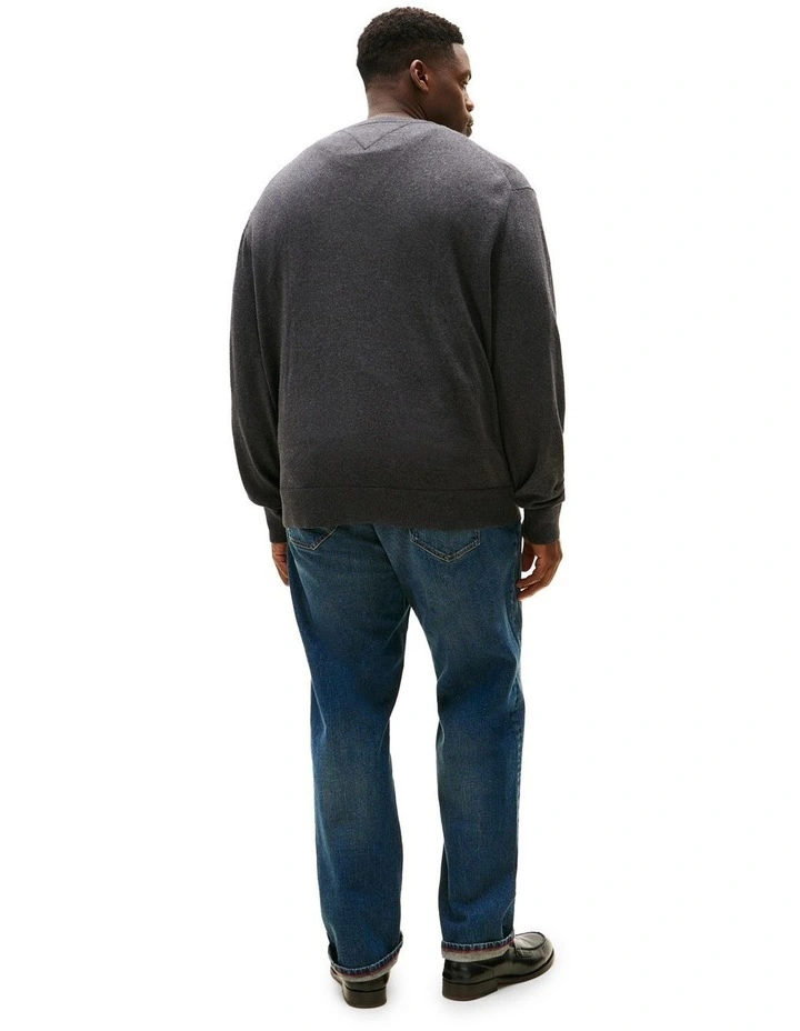 Big And Tall Flag Embroidery Jumper With Cashmere in Grey image 2