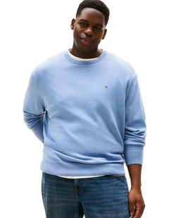 Big And Tall Flag Embroidery Jumper With Cashmere in Blue