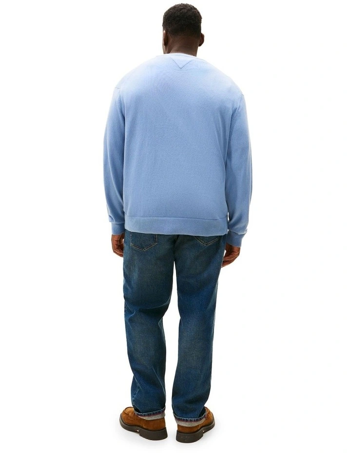 Big And Tall Flag Embroidery Jumper With Cashmere in Blue image 2