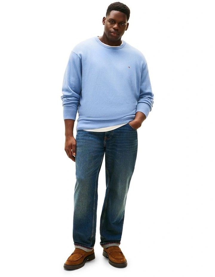Big And Tall Flag Embroidery Jumper With Cashmere in Blue image 3