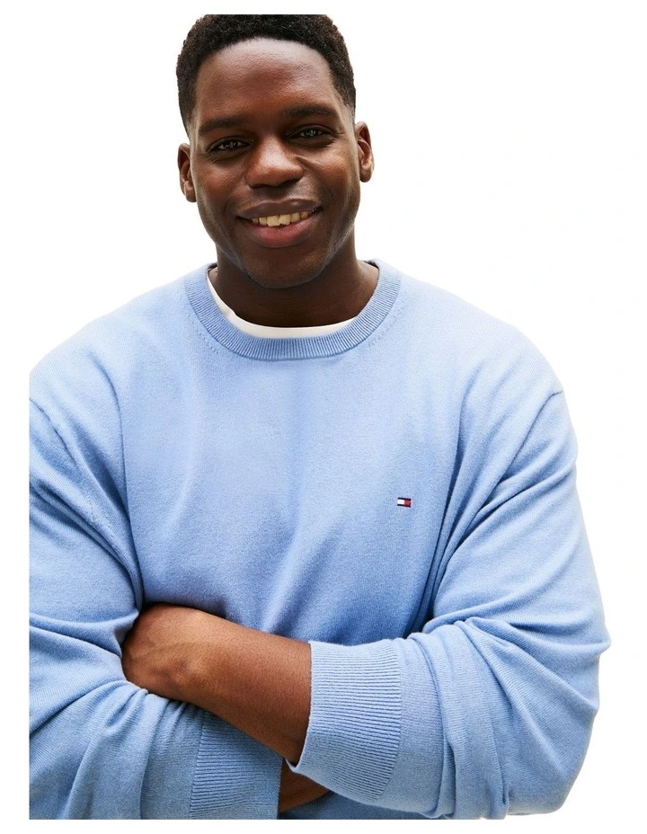 Big And Tall Flag Embroidery Jumper With Cashmere in Blue image 4