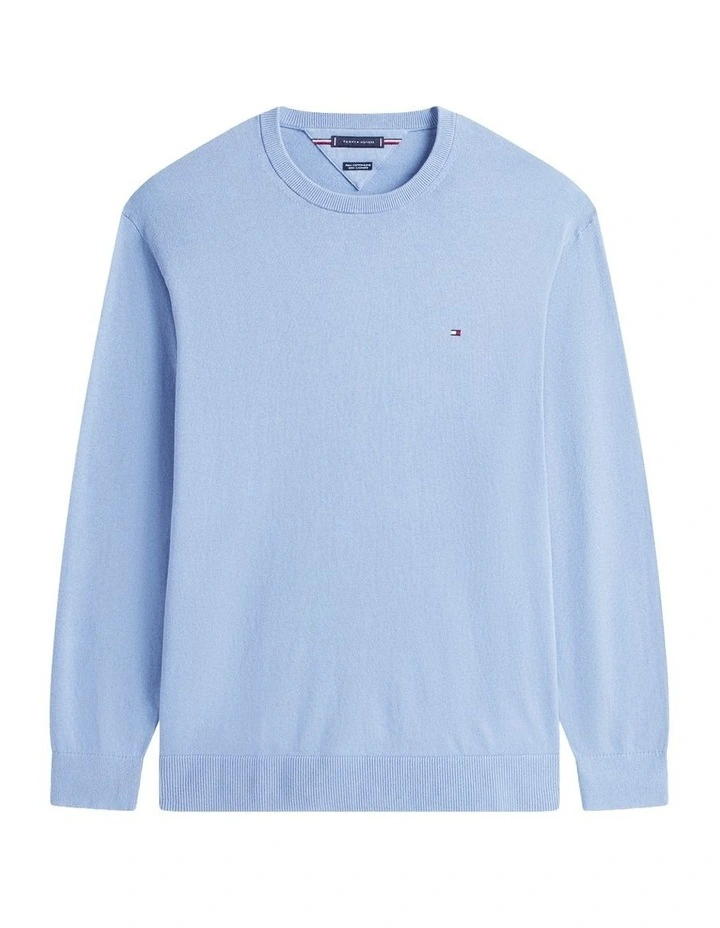 Big And Tall Flag Embroidery Jumper With Cashmere in Blue image 6