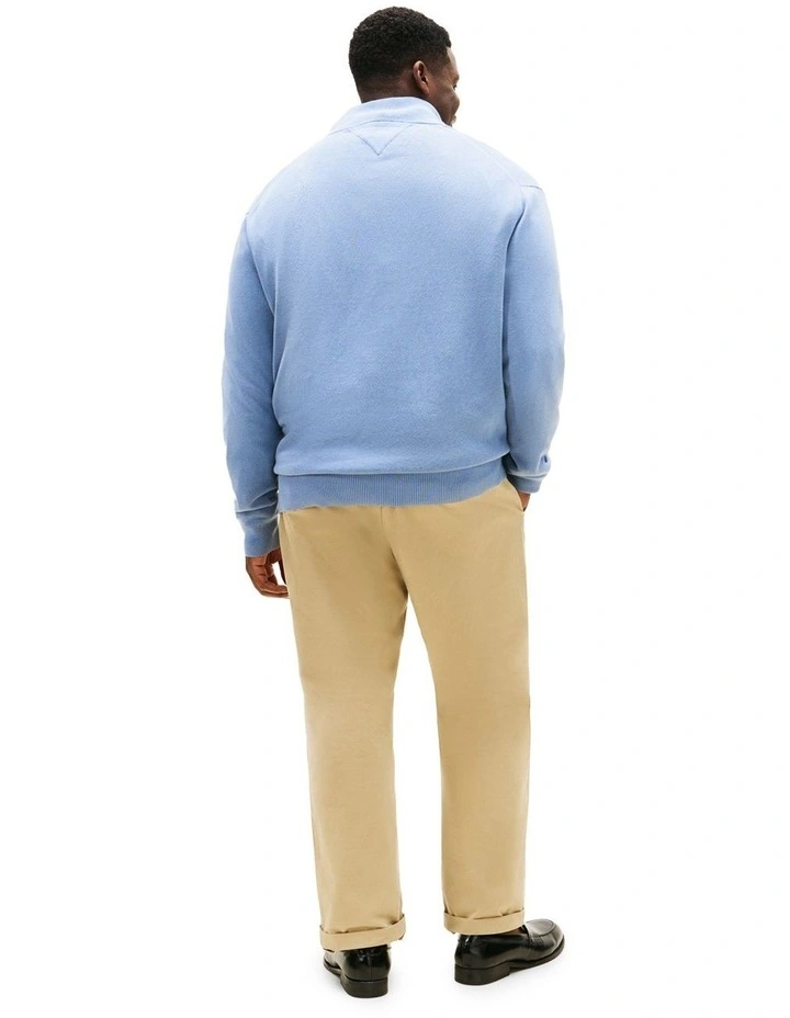 Big And Tall Half-Zip Jumper With Cashmere in Blue image 2