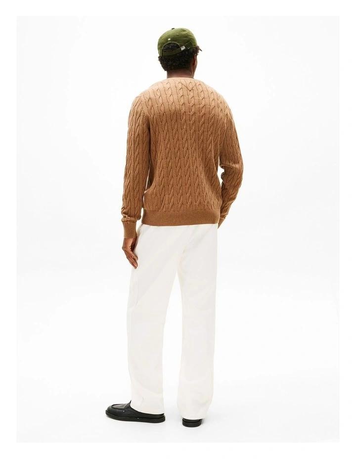 Classics Cable Knit Relaxed Fit Jumper in Brown image 3