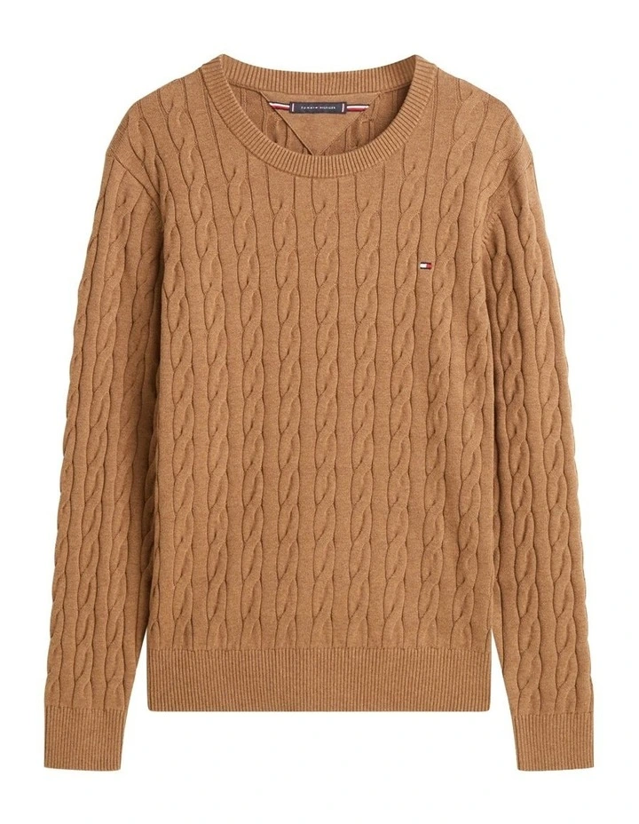 Classics Cable Knit Relaxed Fit Jumper in Brown image 5