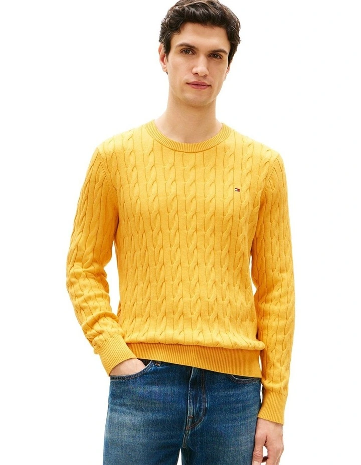 Classics Cable Knit Relaxed Fit Jumper in Yellow image 1