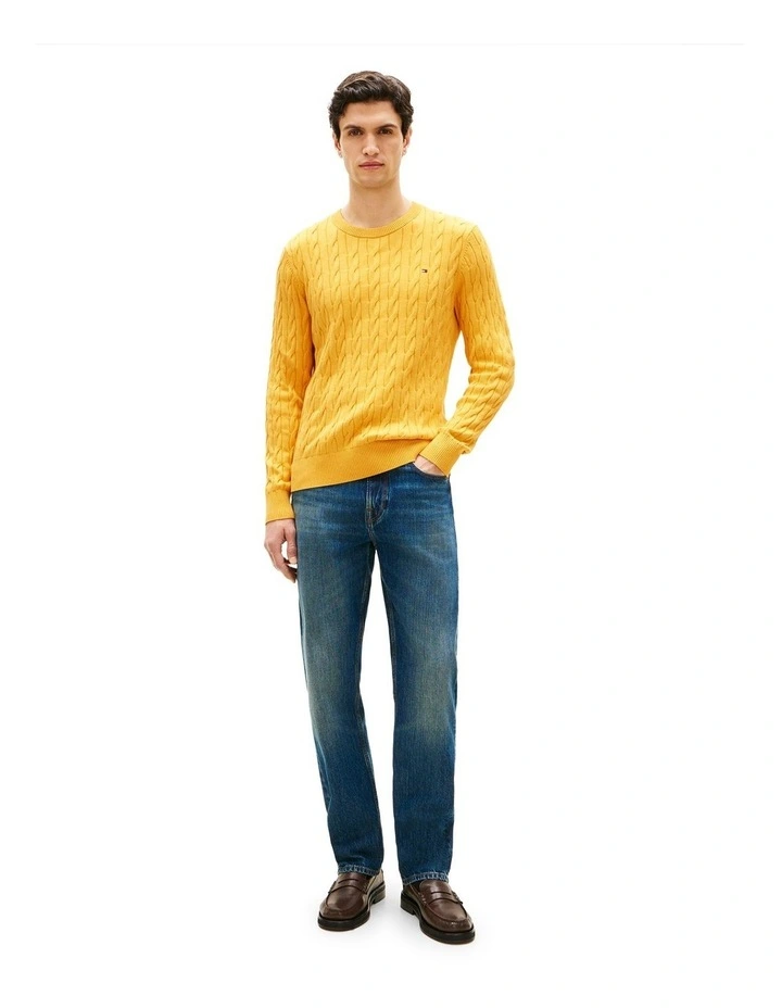 Classics Cable Knit Relaxed Fit Jumper in Yellow image 4