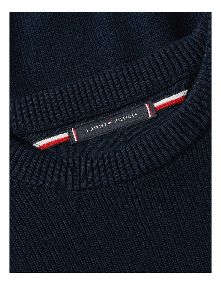 Cotton Graphic Crew Neck in Navy image 5
