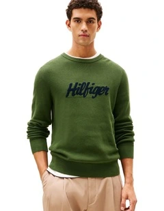 Cotton Graphic Crew Neck in Green