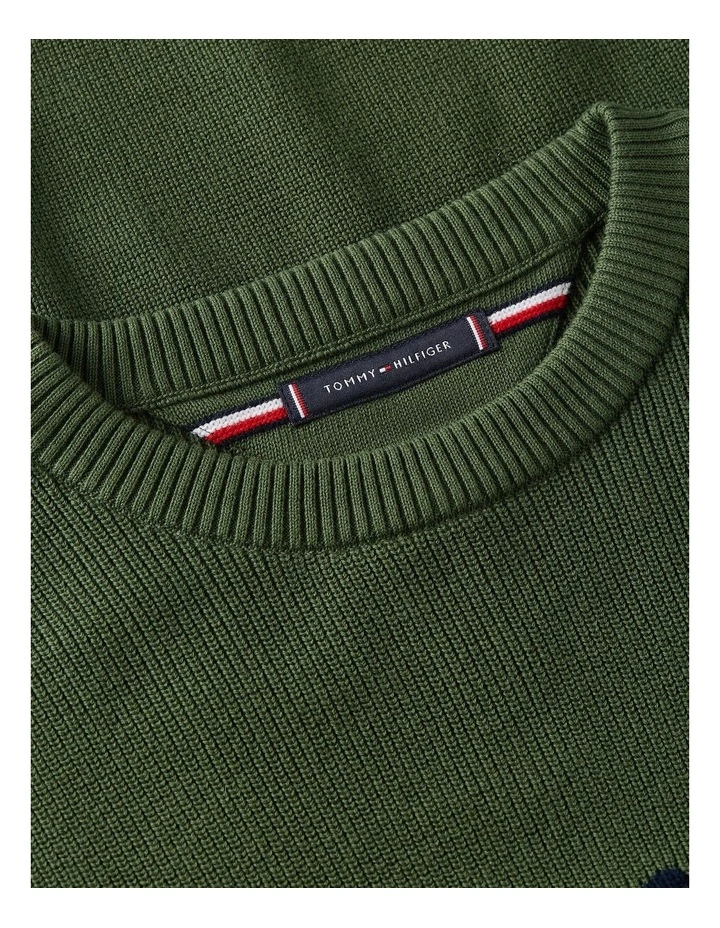 Cotton Graphic Crew Neck in Green image 5
