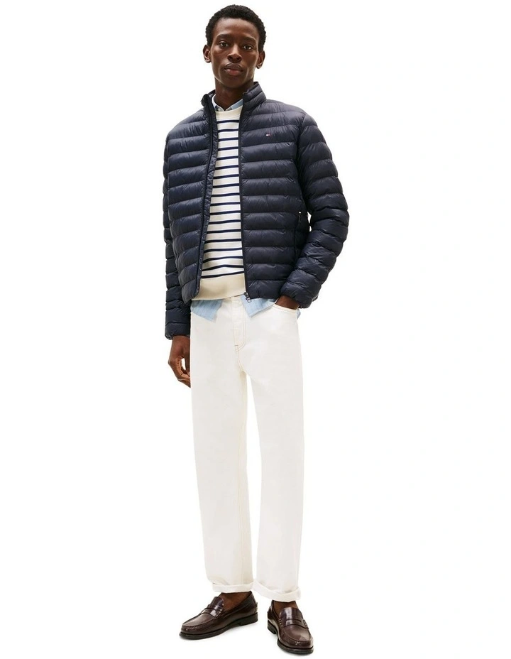 Packable Quilted Jacket in Navy image 3