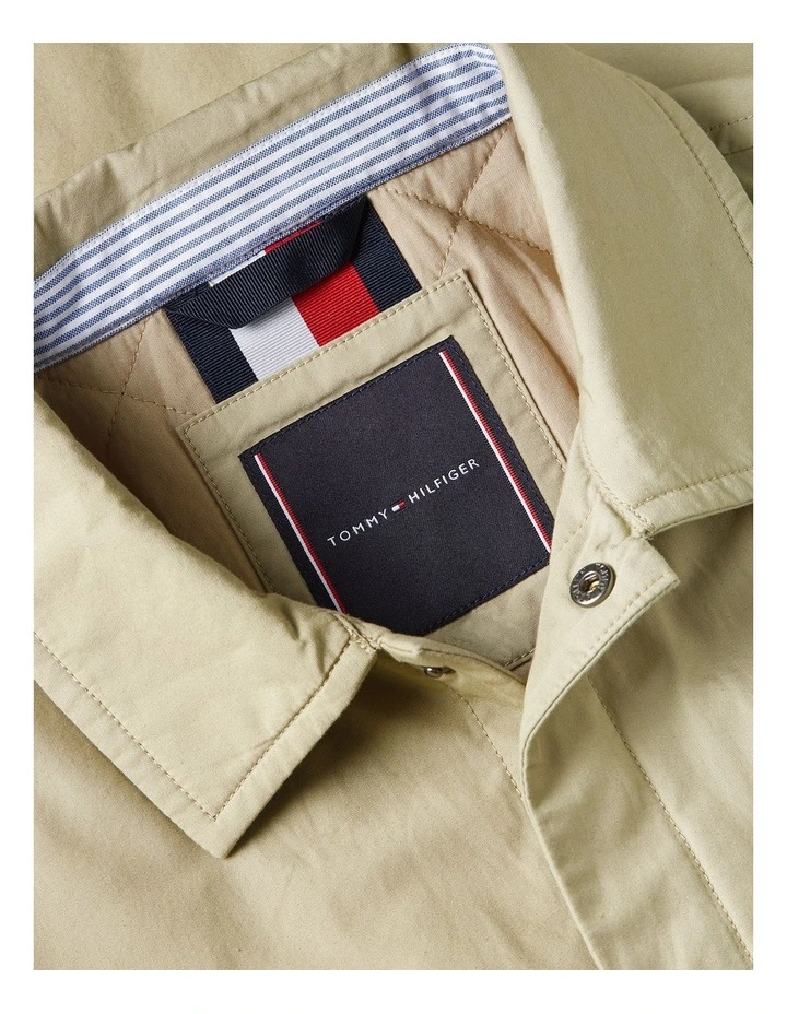 Padded Twill Shirt Jacket in Khaki image 5
