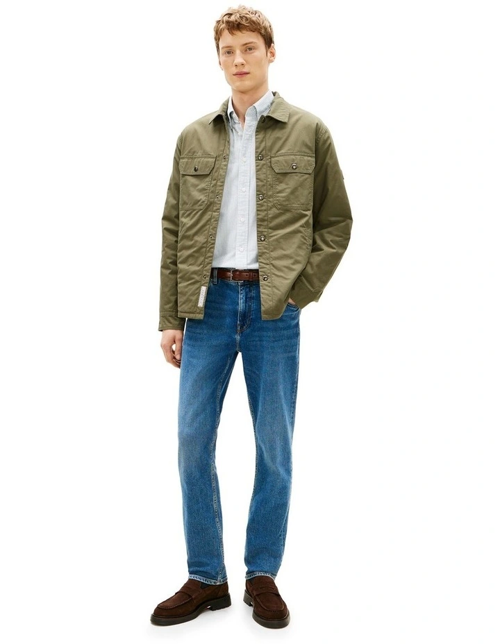 Padded Twill Shirt Jacket in Green image 5