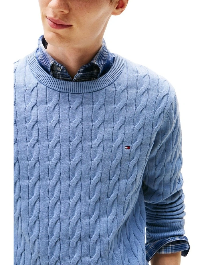 Classics Cable Knit Relaxed Fit Jumper in Blue image 2