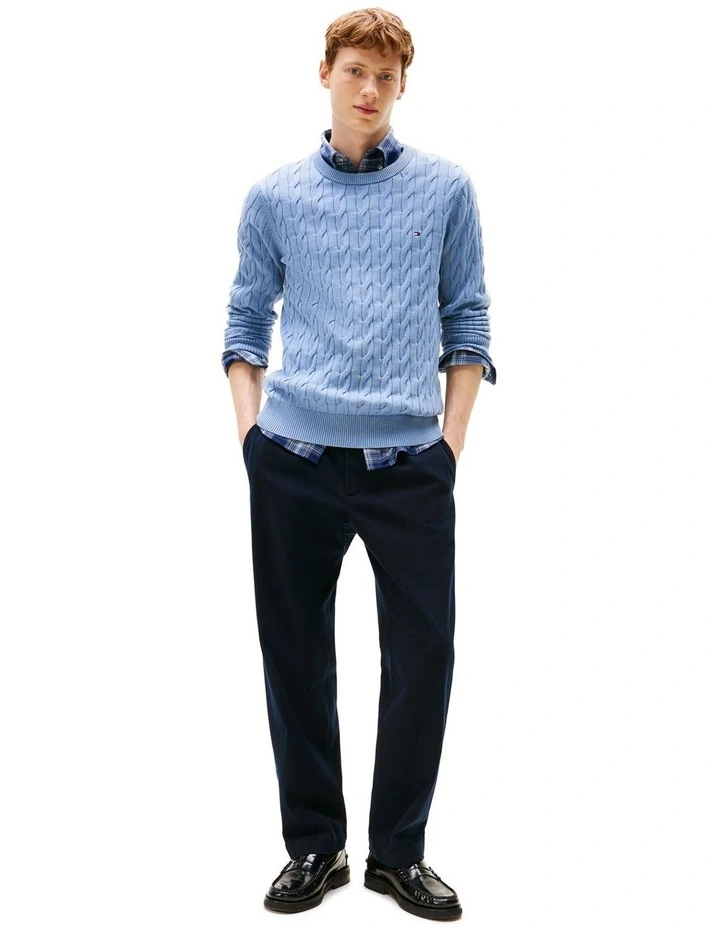 Classics Cable Knit Relaxed Fit Jumper in Blue image 4