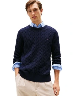 Classics Cable Knit Relaxed Fit Jumper in Navy