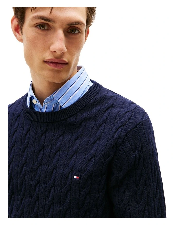 Classics Cable Knit Relaxed Fit Jumper in Navy image 2