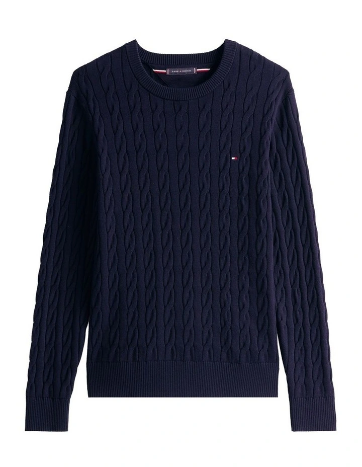 Classics Cable Knit Relaxed Fit Jumper in Navy image 5