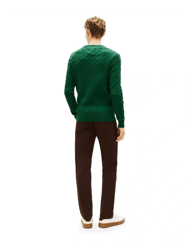 Classics Cable Knit Relaxed Fit Jumper in Green image 2