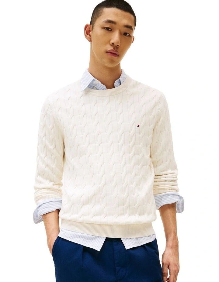 Classics Cable Knit Relaxed Fit Jumper in Cream image 1