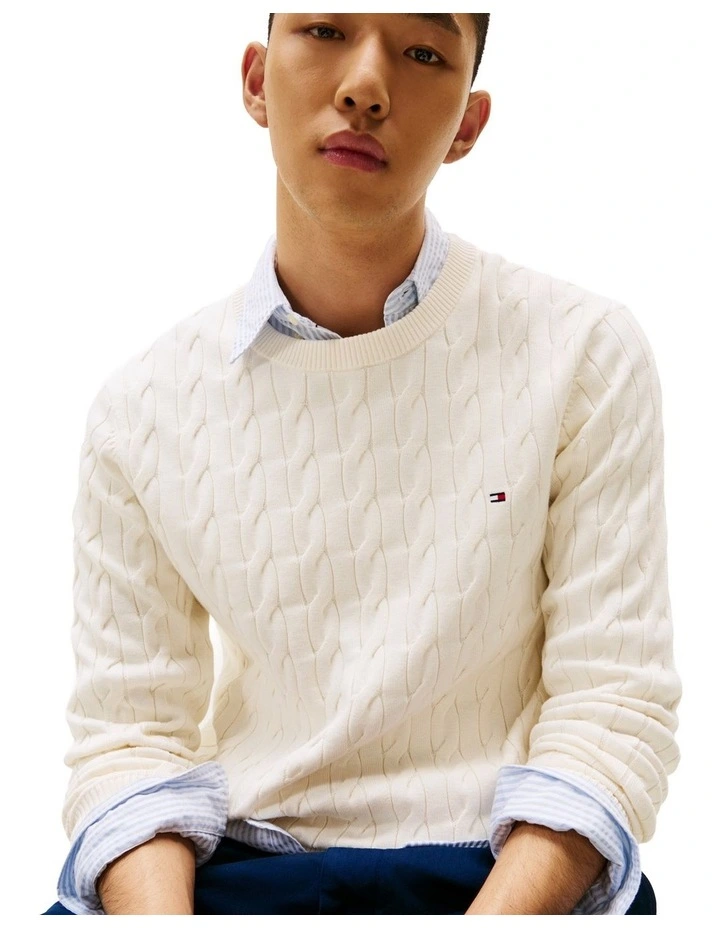 Classics Cable Knit Relaxed Fit Jumper in Cream image 2