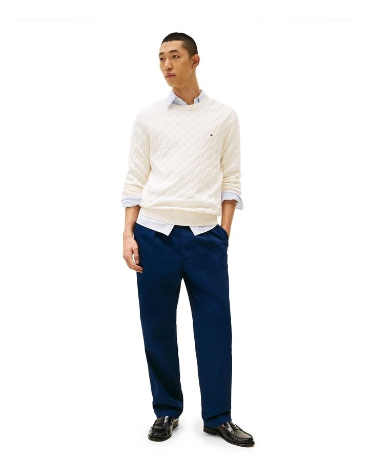 Classics Cable Knit Relaxed Fit Jumper in Cream image 4
