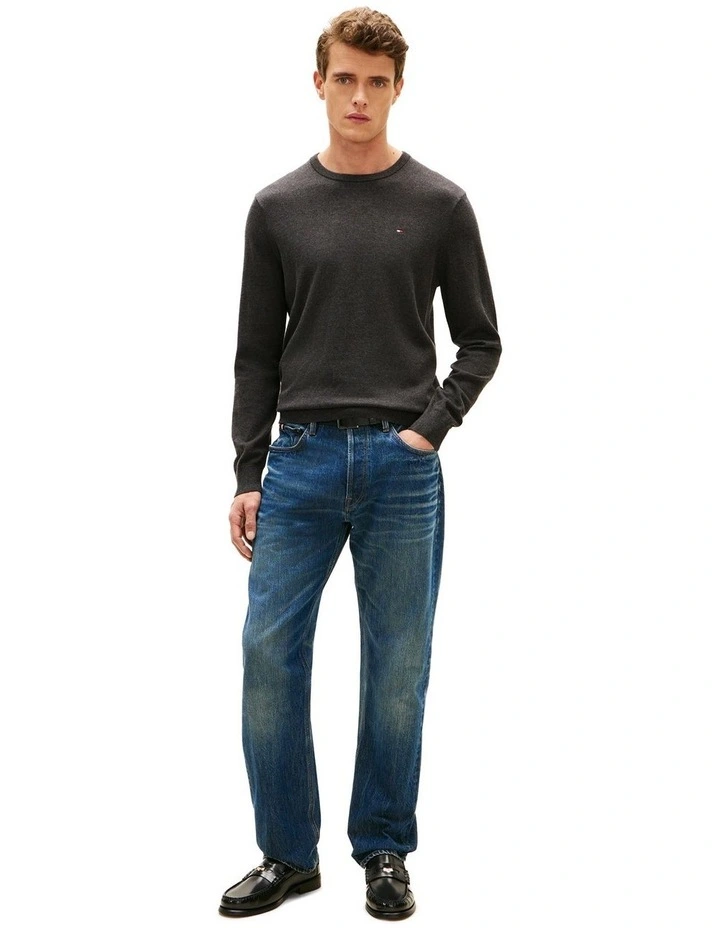 Flag Embroidery Crew Neck Jumper in Grey image 4