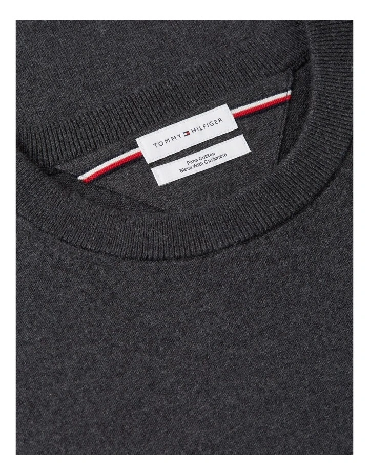 Flag Embroidery Crew Neck Jumper in Grey image 5