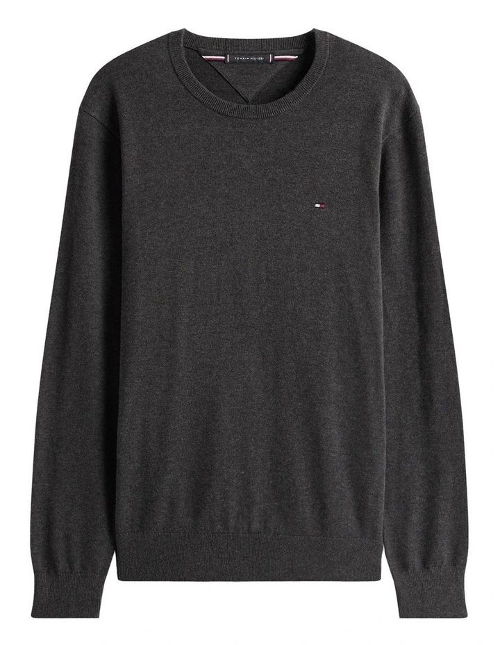 Flag Embroidery Crew Neck Jumper in Grey image 7