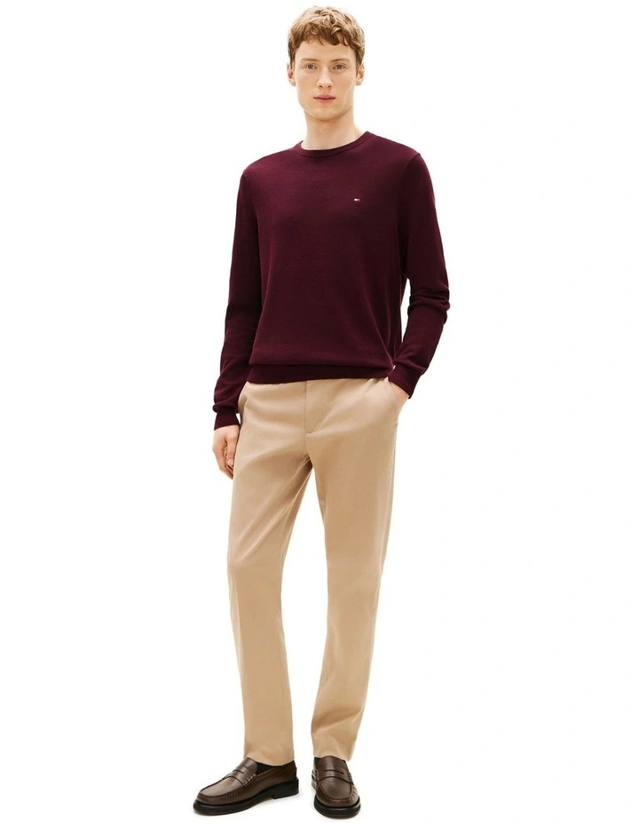 Flag Embroidery Crew Neck Jumper in Red image 4