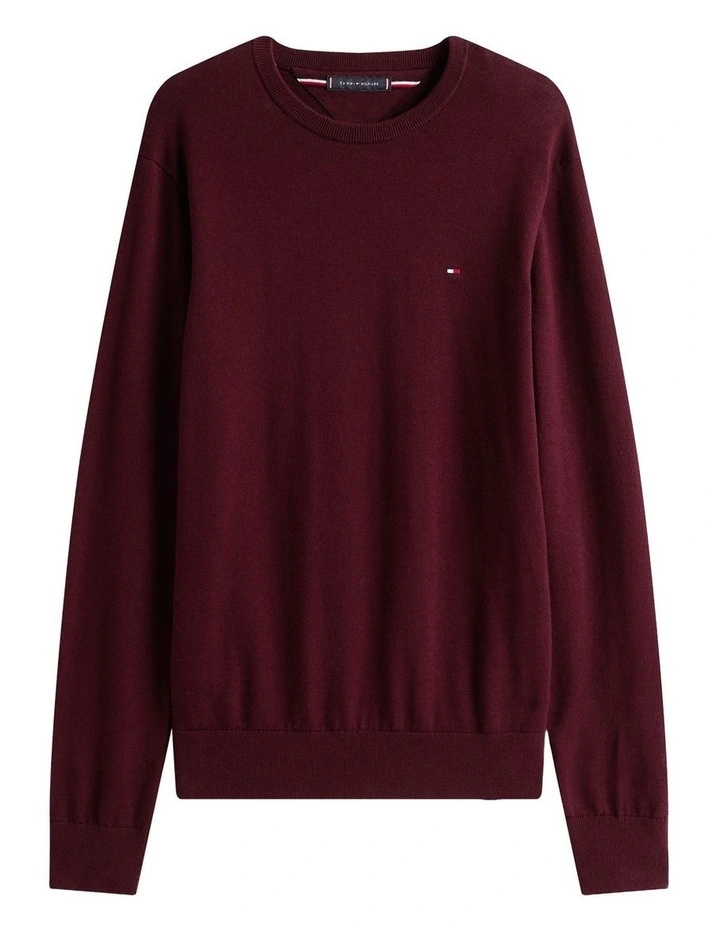 Flag Embroidery Crew Neck Jumper in Red image 6
