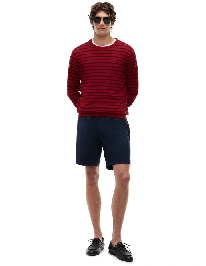 Flag Embroidery Crew Neck Jumper in Red image 4