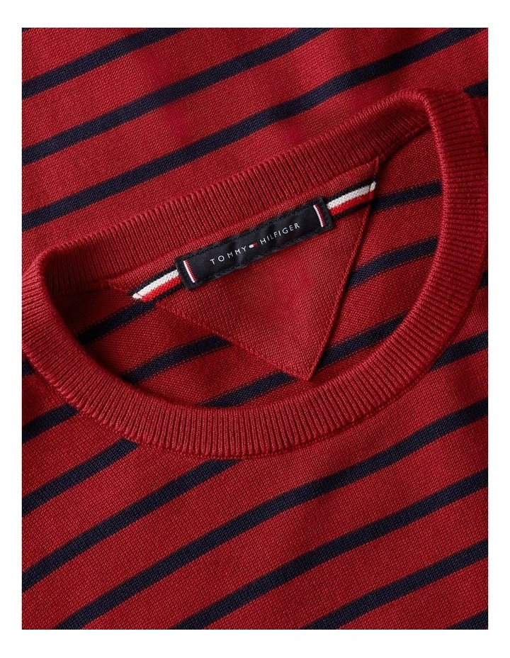 Flag Embroidery Crew Neck Jumper in Red image 5