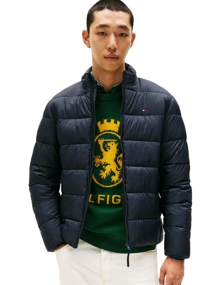 Stand Collar Jacket in Navy image 1
