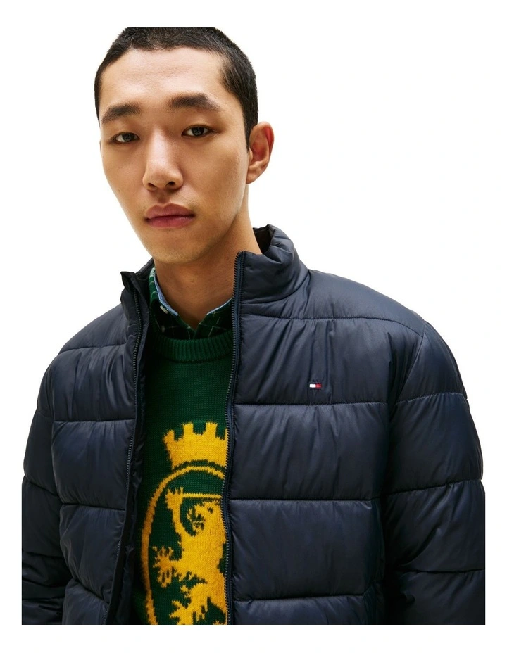 Stand Collar Jacket in Navy image 2