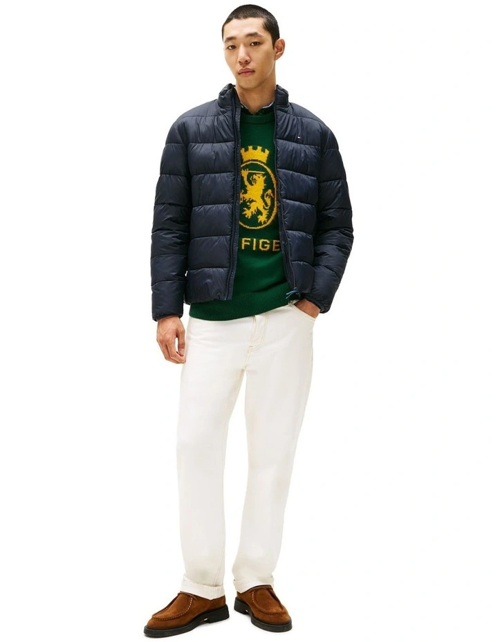 Stand Collar Jacket in Navy image 4