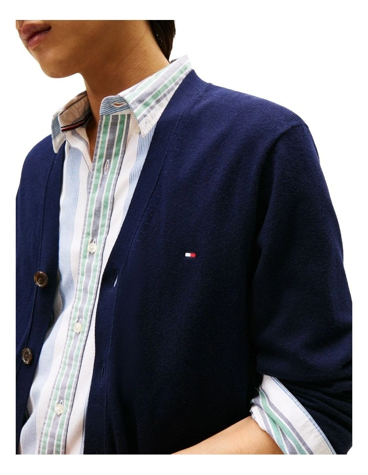 Pima Cotton Cashmere Cardigan in Navy image 2