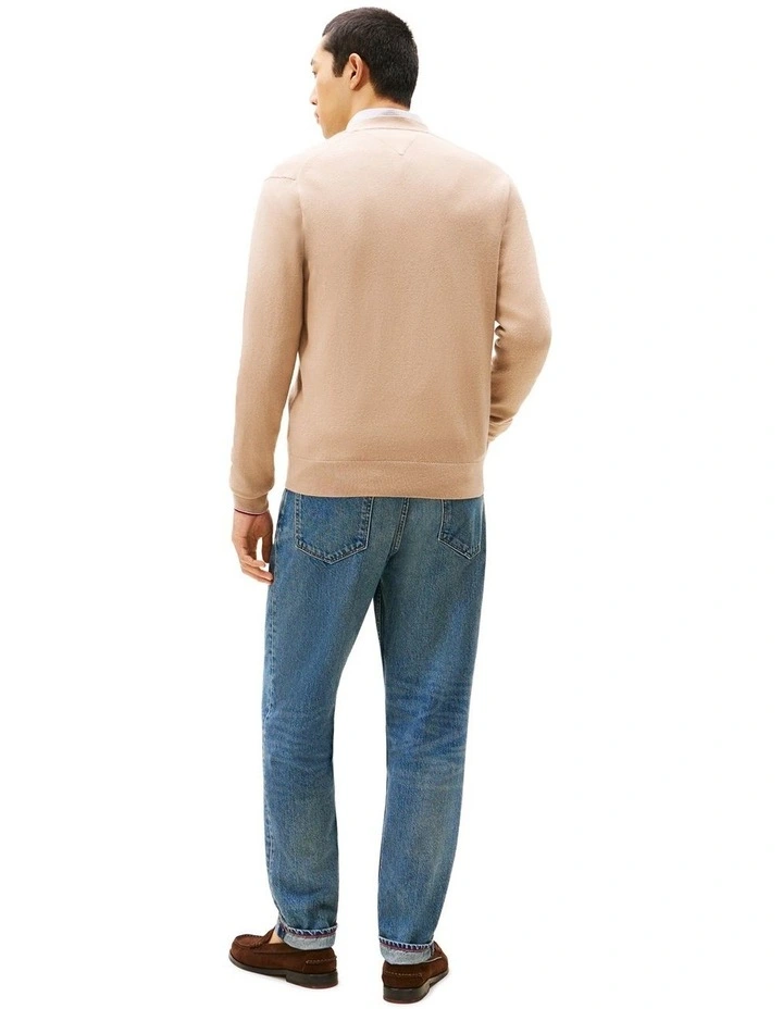 Pima Cotton Cashmere Cardigan in Beige image 3