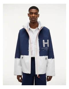 Waterproof Colour-Blocked Regatta Windbreaker in Blue