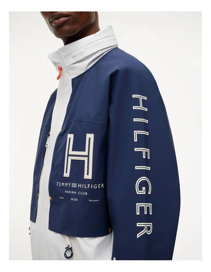 Waterproof Colour-Blocked Regatta Windbreaker in Blue image 3