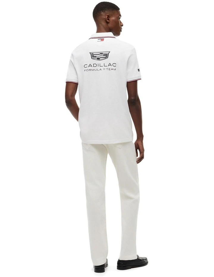 Cadillac Formula 1 Team Replica Polo Shirt in White image 3