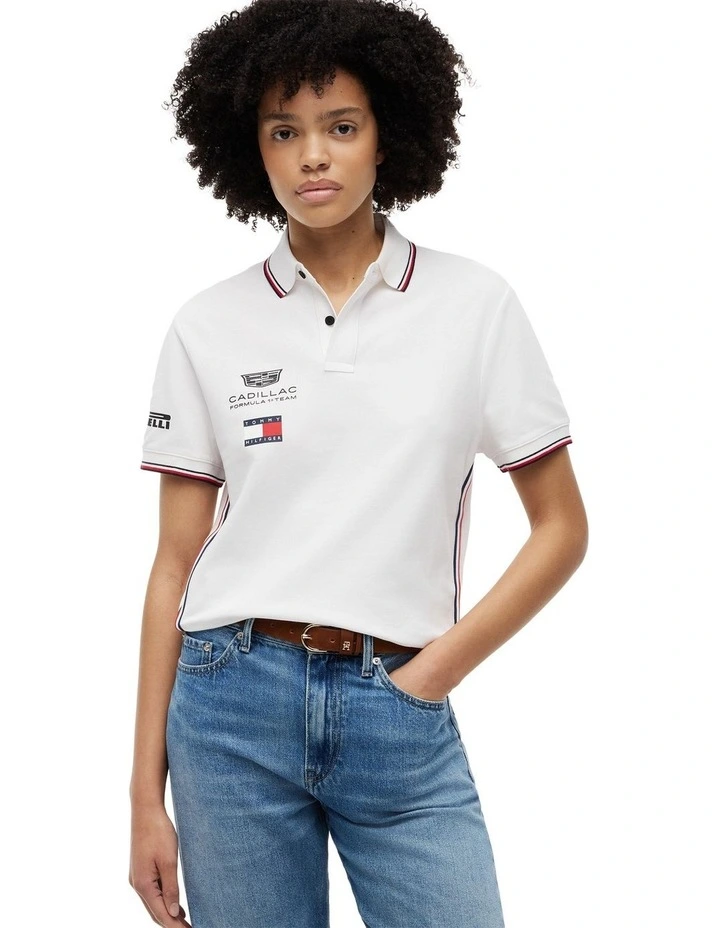 Cadillac Formula 1 Team Replica Polo Shirt in White image 4