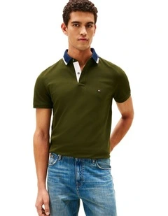 Regular Fit Collar Embroidery Polo Shirt in Green